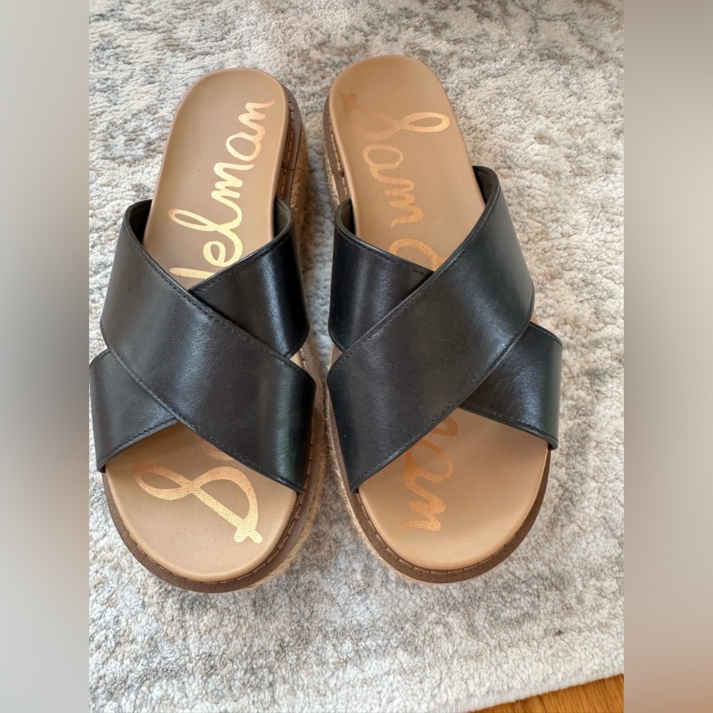 💕 Sam Edelman 💕 Korina Leather Slip On Platform Sandals